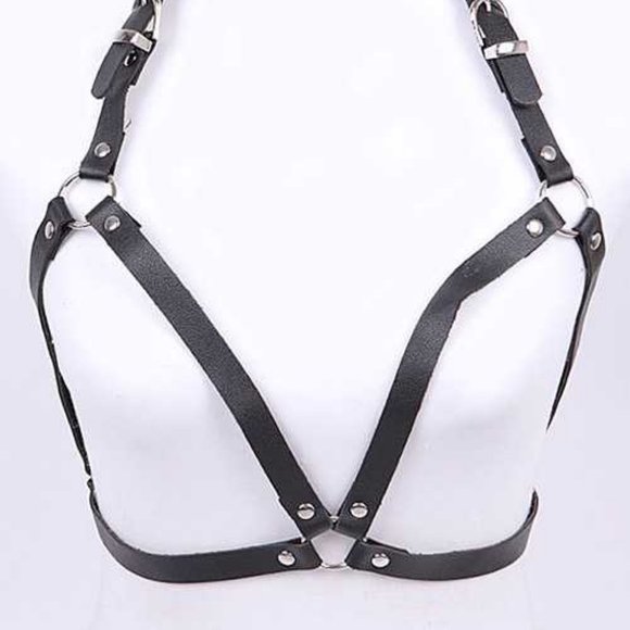 Metal Buckle Harness Belt - Black - Picture 1 of 4